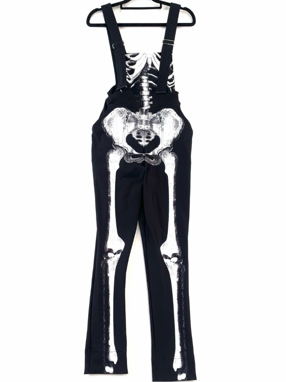 BLACKMILK- Black Skeleton Print Overalls Jumpsuit - Women's